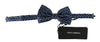 Blue Polka Dots Silk Adjustable Neck Butterfly Mens Bow Tie