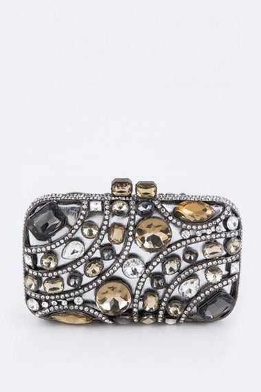 Austrian Crystal Statement Box Clutch