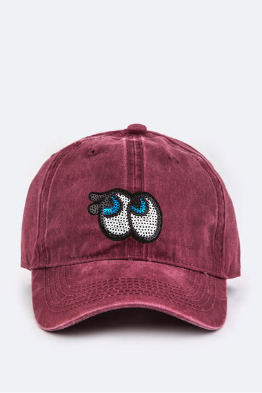 Sequins Eyes Toddler Washed Cotton Cap