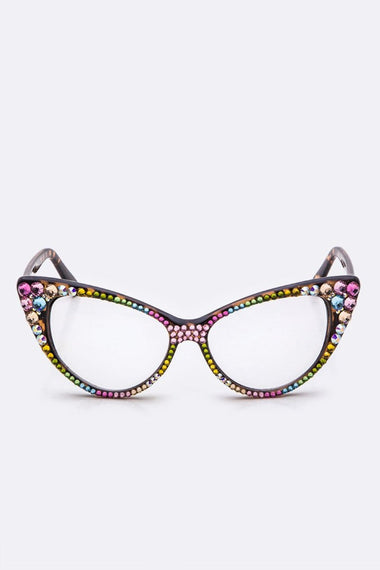 Crystal Iconic Cat Eye Optical Glasses
