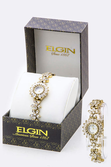 CZ Flower Bracelet Watch