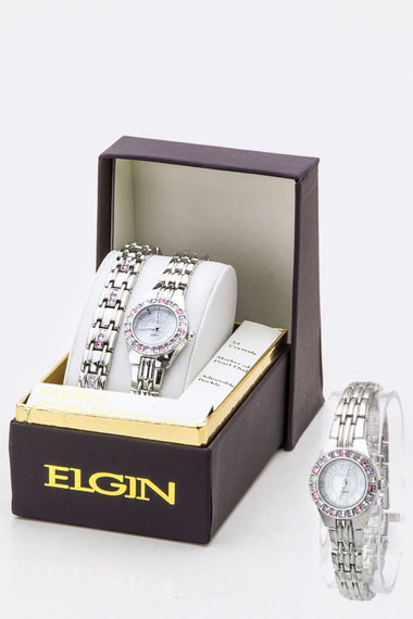 Crystal Bezel Watch & Bracelet Set