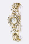 CZ Flower Bracelet Watch