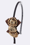 Buttons & Bow Embellishment Statement Head Band