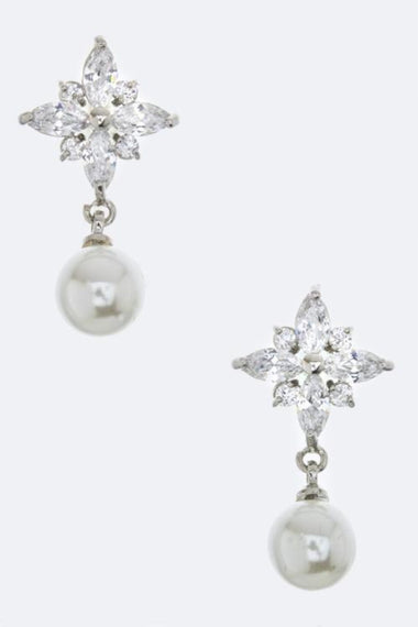 CZ & Pearl Earrings