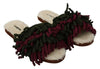 Multicolor Suede Shearling Slippers Flats Shoes