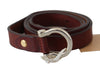 Brown Leather Luxury Slim Buckle Belt
