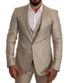 Gold Silk Slim 3 Piece Set MARTINI Suit