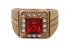 Gold Plated 925 Silver Red Crystal Ring