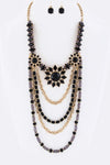 Beads & Chain Boho Layered Necklace Set