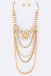 Beads & Chain Boho Layered Necklace Set