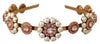 Gold Crystal Floral Pearl Tiara Headband Diadem