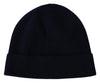Blue Cotton Cashmere Beanie Winter Hat