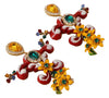 Multicolor Carretto Crystal Gold Tone Brass Earrings