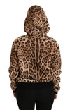 Brown Hooded Studded Ayers Leopard Sweater