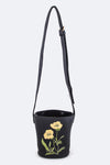 Flower Embroidery Small Bucket Bag