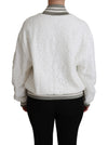 White Lace Full Zip Bomber Coat Cotton Jacket