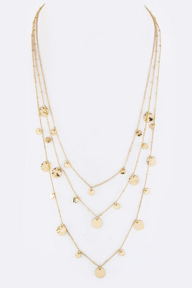Metal Disks Layer Necklace Set