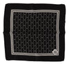 Black Patterned Silk Square Handkerchief Scarf