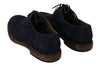 Blue Leather Marsala Derby Goatskin Shoes