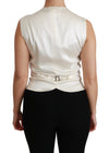 White Waistcoat Slim Vest Silk Top