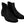 Black Leather Stretch Band Boots Derby Shoes