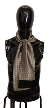Khaki Zigzag Pattern Silk Wrap Stole Scarf