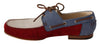Multicolor Suede Flat Boat Lace Up Loafer Shoes