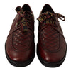 Red Leather Lace Up Dress Formal Shoes
