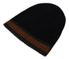 Black Striped Men Cashmere Winter Hat