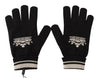 Gray White D&G Logo Crown Cashmere Gloves