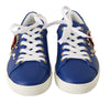 Blue Leather Gold Red Heart  Shoes Sneakers