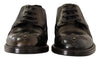 Black Leather Marsala Derby Studded Shoes