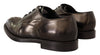 Black Leather Marsala Derby Studded Shoes
