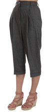 Wool Cropped Trouser Pleated Pant