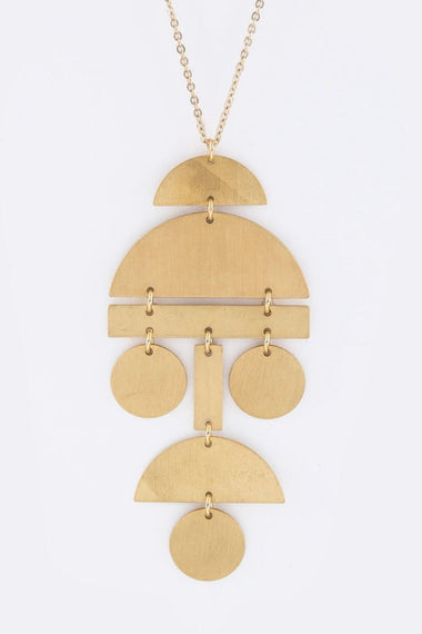 Brass Plates Charm Necklace