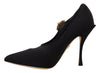 Black Tulle Stretch Crystal Mary Jane Shoes