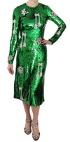 Green Sequin Swarovski Crystal Dress