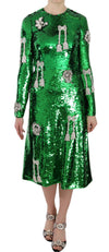 Green Sequin Swarovski Crystal Dress