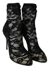 Black Taormina Lace Socks Boots Shoes Pumps