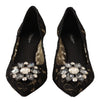 Black Lace Crystals Bellucci Pumps Shoes