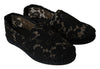 Black Lace Cotton Espadrilles Shoes