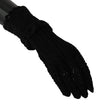 Black Knitted Mid Arm Length Cotton Gloves
