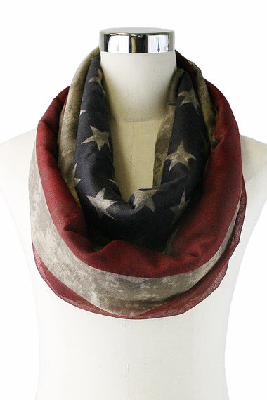 Vintage American Flag Inifnity Scarf