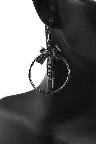 Ribbon Hoop Dangle Earring