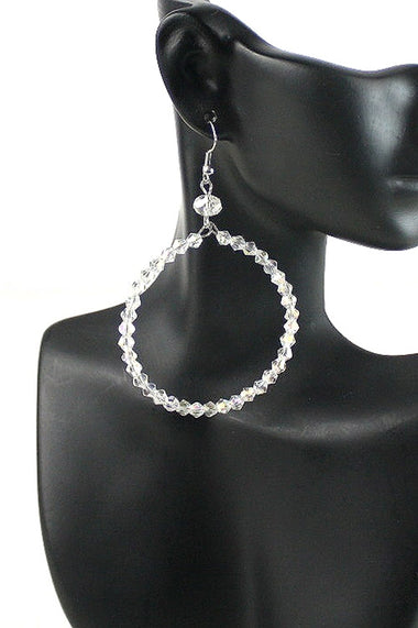 Crystal Beaded Hoop Dangle Earring