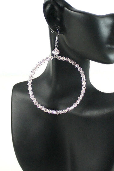 Crystal Beaded Hoop Dangle Earring