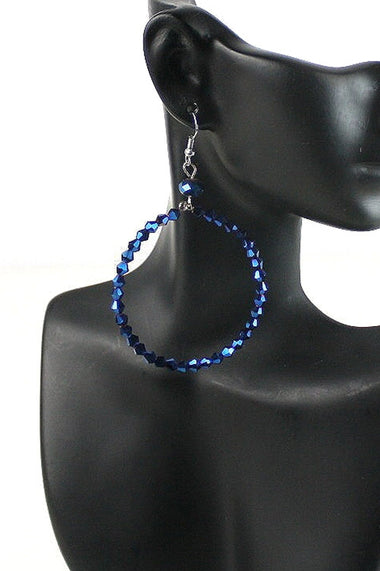Crystal Beaded Hoop Dangle Earring