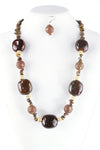 Shell/Gemstone Necklace Earring Set