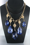 Teardrop Siam Glass Beads with Lion Heads Necklace